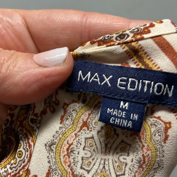 Max Edition gorgeous paisley spaghetti strap camisole scarf trim MED - Picture 6 of 6